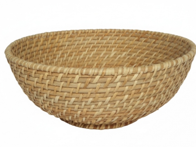 Top-tier Handcrafted Tapered Rattan Footed Bowl